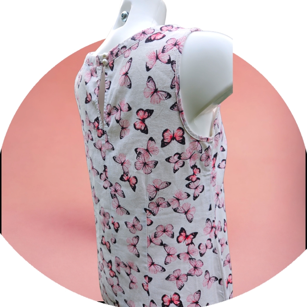 VGC Size 10 linen mix slip dress, light, cool, breezy perfect summer dress ☀️ - Picture 3 of 13